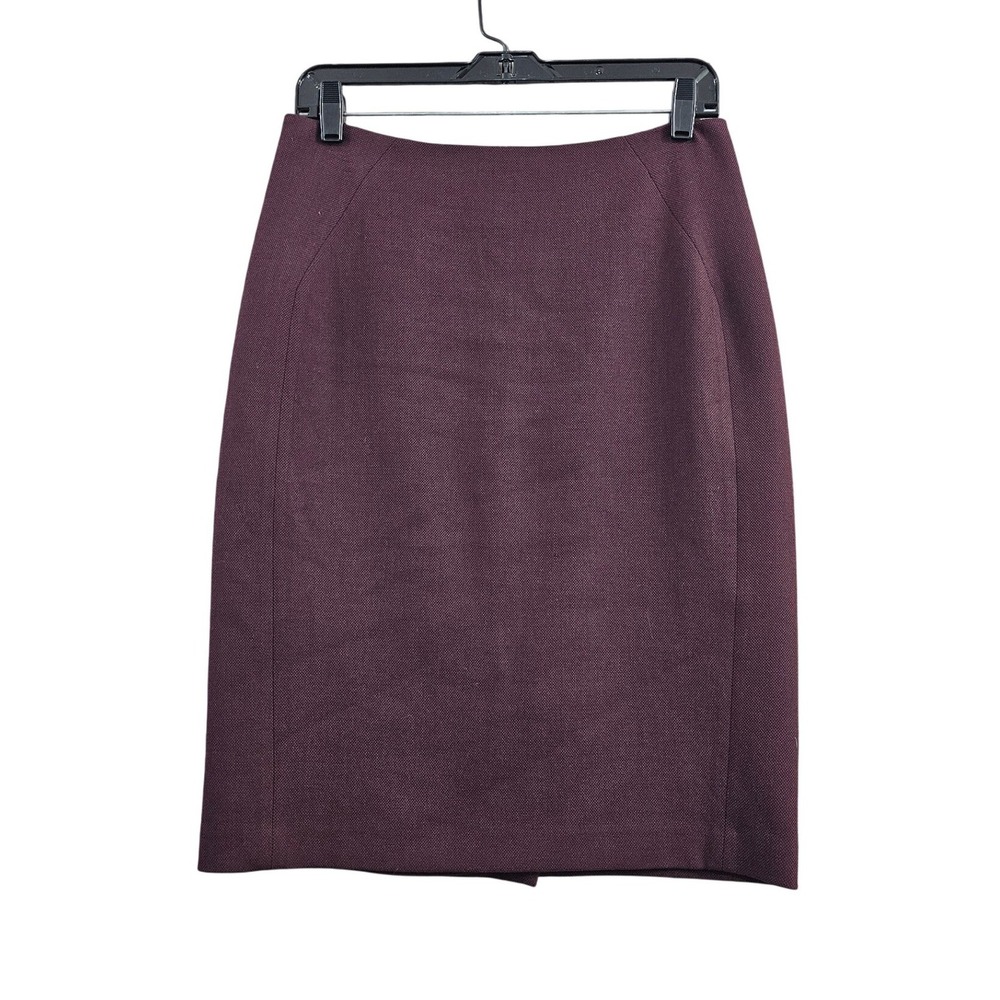 White‎ House Black Market Pencil Skirt Women 6 Burgundy Solid Career Office Work